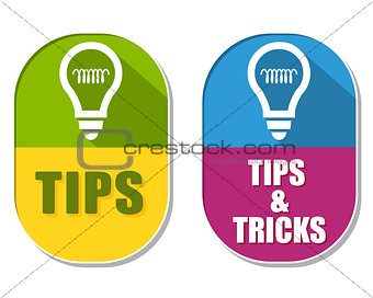 tips and tricks with bulb symbols, two elliptical labels
