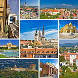 Famous landmarks of Zagreb collage