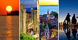 Town of Zadar evening and sunset travel collage