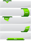 Web button with green ribbon