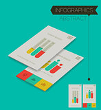 Three dimensional isometric concept with infographics elements