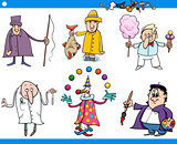 cartoon people occupations characters set
