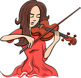 woman playing violin illustration