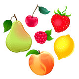 Set of different fruits