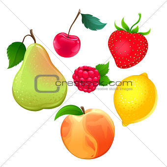 Set of different fruits