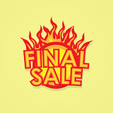 Sign sale offer with fire.