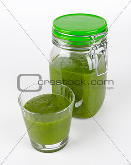Green Smoothie Glass And Jar
