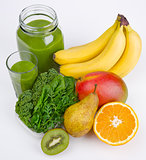 Green Smoothie With Three Greens And Fruits