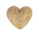 Heart shaped potato spud, studio shot