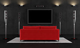 Red and black home cinema