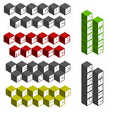 reggae music cubic square fonts in different colors