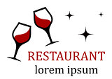 restaurant icon with wine glass