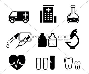 set icons for medicine industry