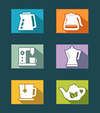 set icons for tea and coffee