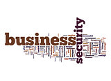 Business security word cloud with white background
