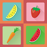 Vector fruit icon set