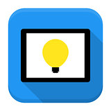 Desk with lamp idea app icon with long shadow