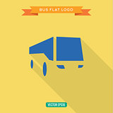 Bus Flat style Icon Set vector logo