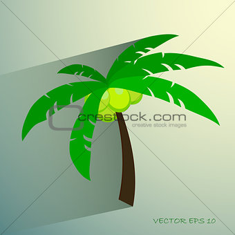 Palm tree isolated on white photo-realistic vector illustration