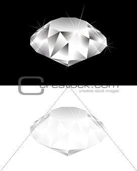 Diamond on black and white 