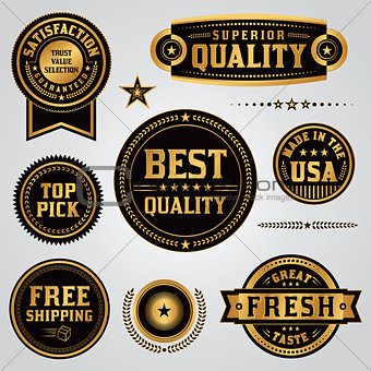 Quality Assurance Labels and Badges Set