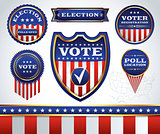 Set of Election and Voting Badges and Labels
