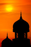 Silhouette of a mosque.