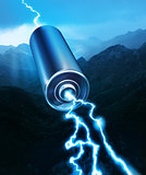 Energy power battery blue sparks