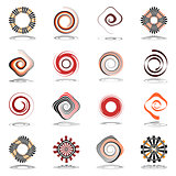 Spiral and rotation abstract icons.