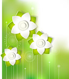 Green paper cutout flower design