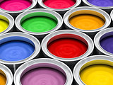 many color paint cans