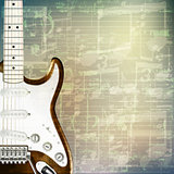 abstract grunge music background with electric guitar