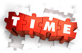 Time - White Word on Red Puzzles.
