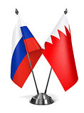 Russia and Bahrain - Miniature Flags.