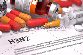 Diagnisis - H3N2. Medical Concept. 