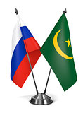 Russia and Mauritania - Miniature Flags.