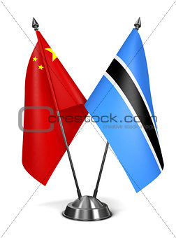 China and Botswana - Miniature Flags.