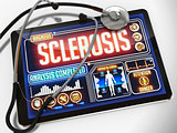 Sclerosis on the Display of Medical Tablet.