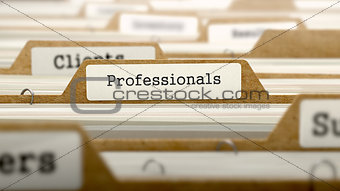 Professionals Concept with Word on Folder.