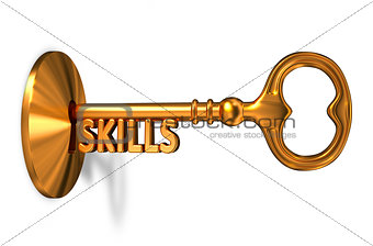 Skills - Golden Key is Inserted into the Keyhole.