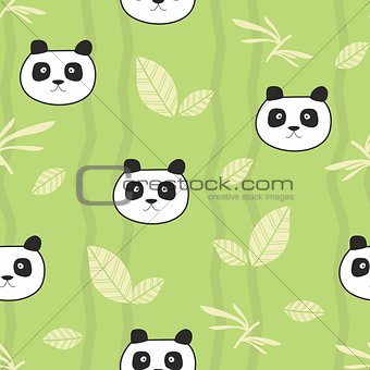 Cute pandas seamless pattern
