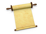 Antique scroll of parchment manuscript