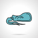 Flat vector icon for blue squid