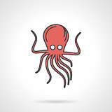 Flat vector icon for red octopus