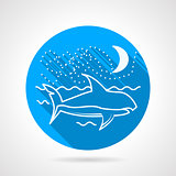 Flat vector icon for shark