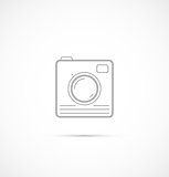 Trendy flat hipster camera photo icon
