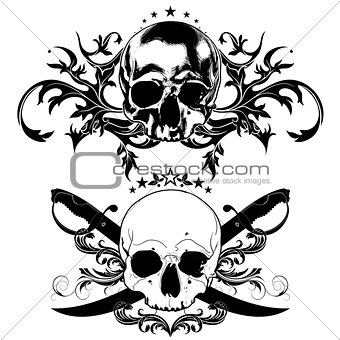 decorative art background with skull
