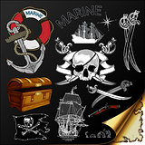 marine theme, icons set