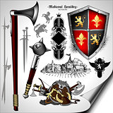 set of heraldic elements