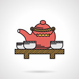 Flat vector icon for tea time